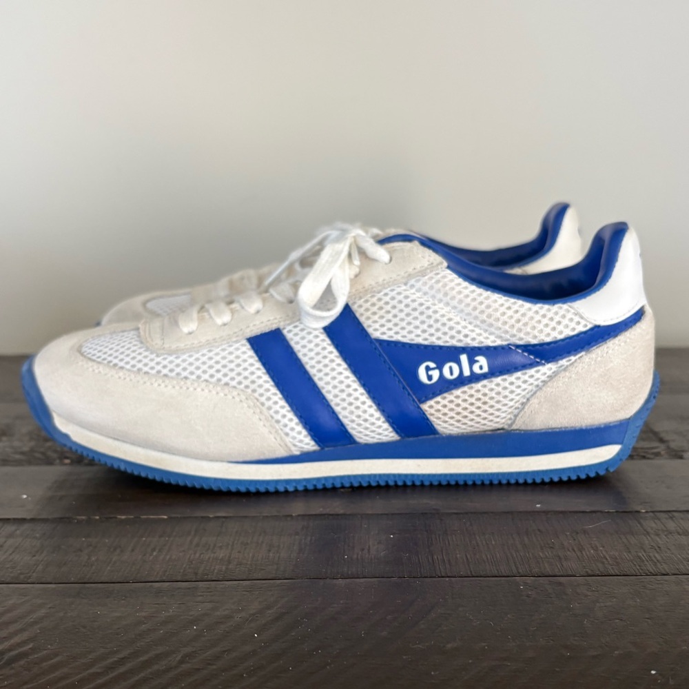 Gola - Women’s White and Blue Retro Runner Sneakers - Size 9
